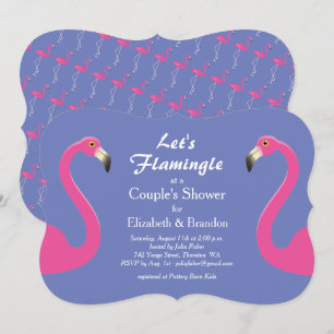 Flamingle Couple's Shower Invitation - violet