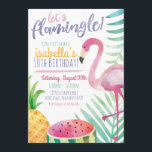 Flamingle été Anniversaire Invitation<br><div class="desc">Cette invitation estivale amusante est parfaite pour tout type de réunion estivale ! Que vous fêtiez un anniversaire, une remise de diplômes ou que vous fêtiez juste l'été, cette mignonne invitation séduira vos invités ! Customisez les détails de la fête et vous êtes tous ensemble. Ne vous inquiétez pas si...</div>