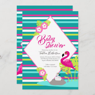 Flamingle Flamingo invitations douche bébé