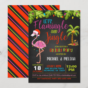 Flamingle & Jingle Fête Invitation - Bl