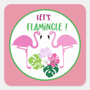 Flamingle Mots autocollant de plage