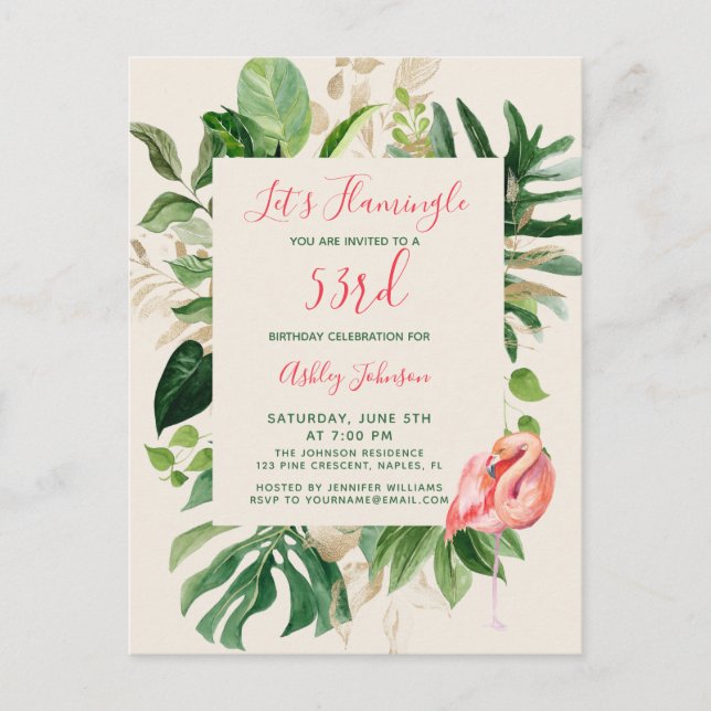 Flamingle N'IMPORTE QUELLE ANNÉE Carte postale Tro (Devant)