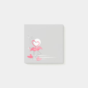 Flamingo Love Side post-it notes carré