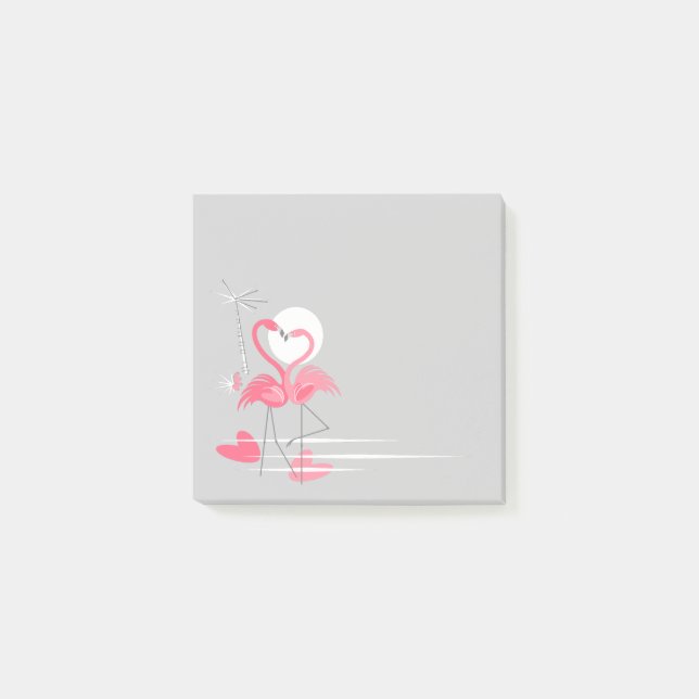 Flamingo Love Side post-it notes carré (Devant)