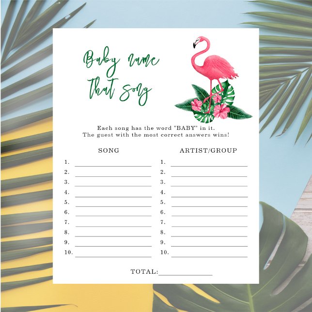 Flamingo - Nom de cette chanson jeu de baby shower (Créateur téléchargé)