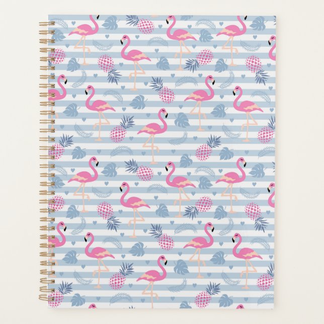 Flamingo Planner - Rose et Bleu (Devant)