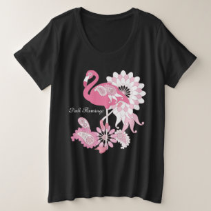 Flamingo Rose Tropical Oiseau Fantaisiste Noir Mod