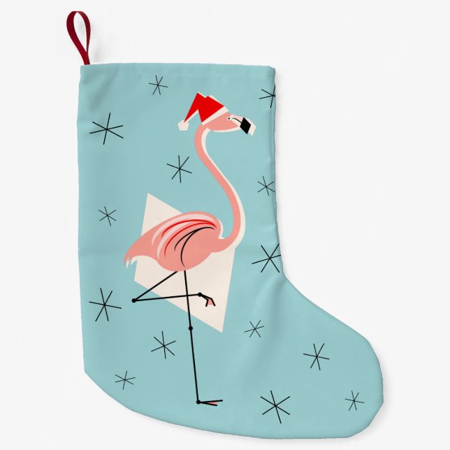 Flamingo Santa Chaussette Bleue (Devant)