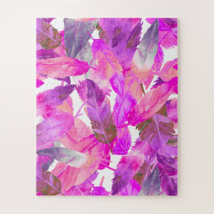 Flamingos battants puzzle de plumes roses