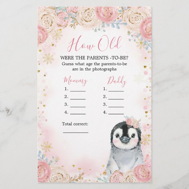 Flamme De Neige D'Hiver Pingouin Quel Âge Les Pare (Devant)