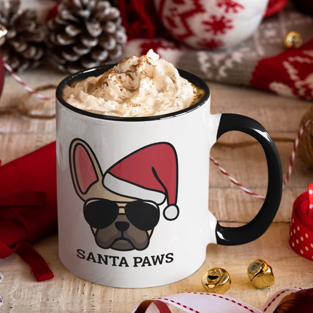 Flamme de Noël Fawn French Bulldog Mug (Créateur téléchargé)