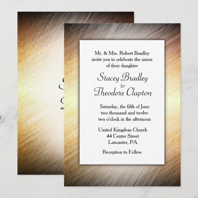 Flamme désir brillant Faire-part de mariage 5" x 7 (Devant / Derrière)