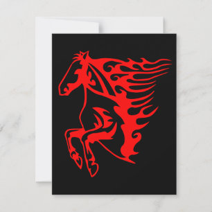 Flamme feu rouge Bronco Mustang Cheval sauvage