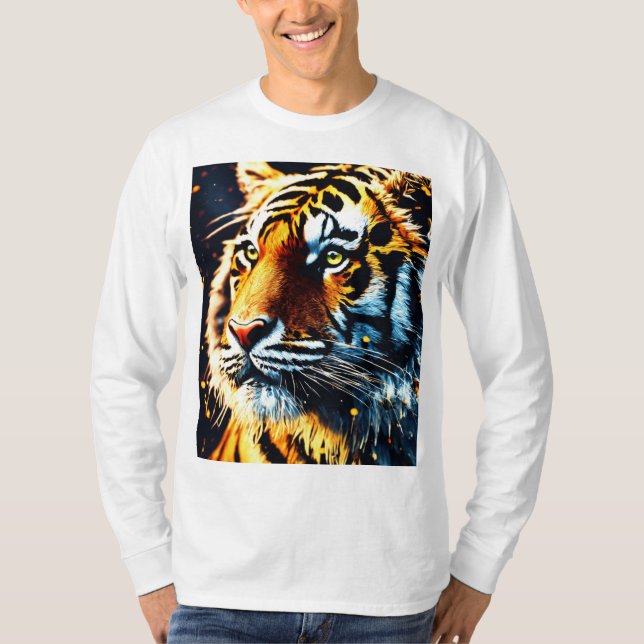 "Flamme grinçante - T-shirt Lion majestueux" (Devant)