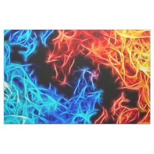 Flammes bleues rouges de tissu de motif de le bien