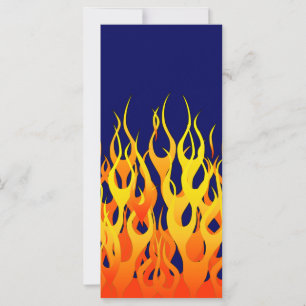 Flammes de course classique en feu sur Navy Blue