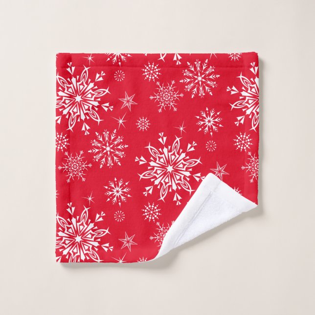 Flammes de neige de vacances (Gant de toilette)