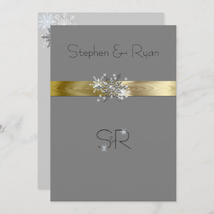 Flammes de neige d'hiver, invitations de mariage