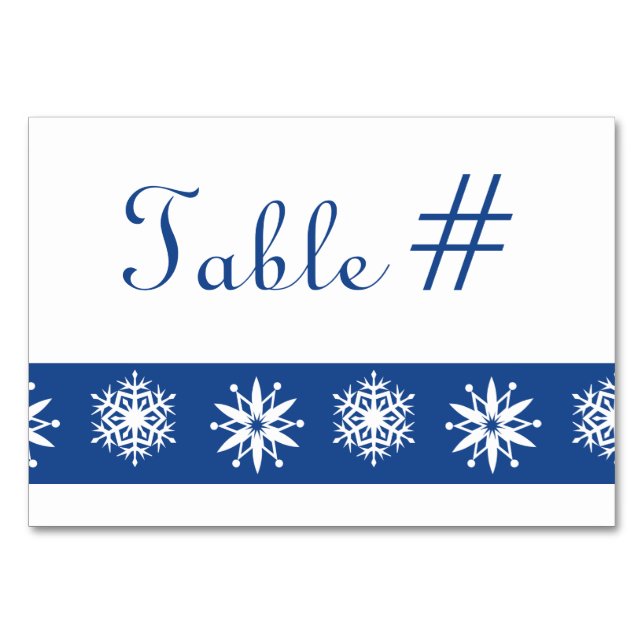 Flammes de neige d'hiver sur la carte de table ble (Devant)