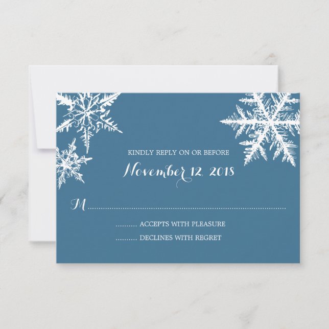 Flammes de neige gelées d'hiver | Mariage RSVP (Devant)