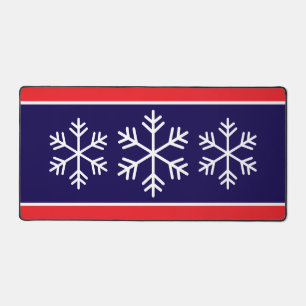 Flammes De Neige Nordique Alpine Sur Bleu Marine R