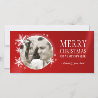 Flammes De Neige Sur carte photo Rouge