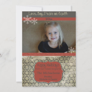 Flammes de neige vintages sur carte de vacances au