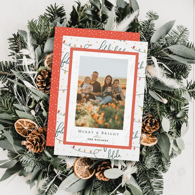 Flammes de Noël Falalala 4 Photos Carte de Vacance (Créateur téléchargé)