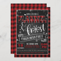 Flanel et Frost Noël Invitation Red