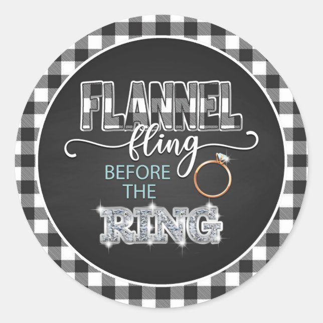 Flanel Fling avant l'anneau Sticker - Blanc (Devant)