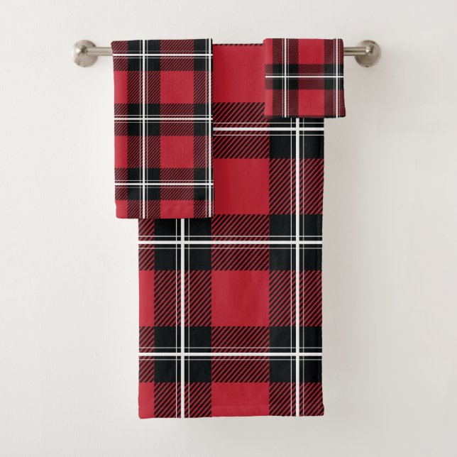 Flanelle rouge et blanche noire moderne (En situation)