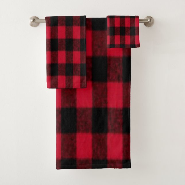 Flannel Buffalo Plaid Rouge lombard texture (En situation)