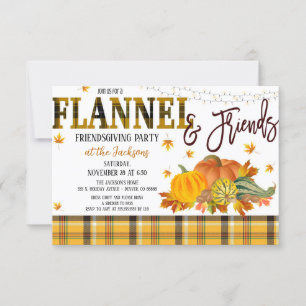 Flannel et amis Thanksgiving Party Invitation