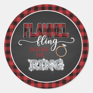 Flannel Fling avant l'anneau Sticker - Rouge
