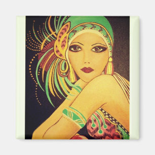 Flapper Art Déco Dancer Lady Magnet