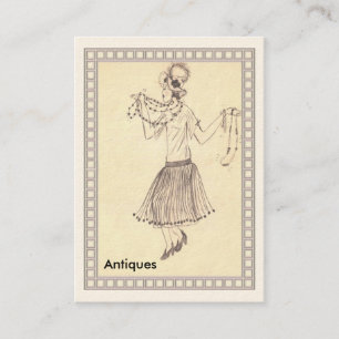 Flapper Girl Retro Carte de visite des années 50