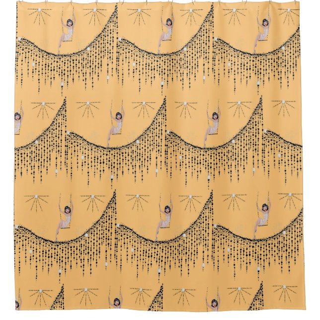 Flapper Girl sur le rideau de douche à coudre (Devant)