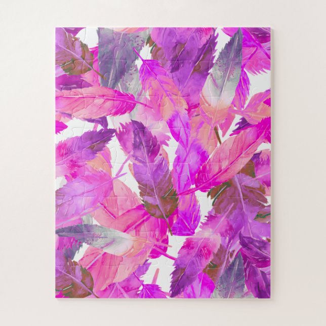 Flapping Flamingos Pink Feathers puzzle (Vertical)