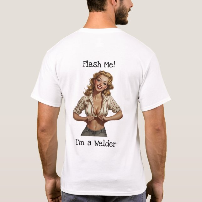 Flash Me Je suis un T-shirt Homme Welder (Dos)