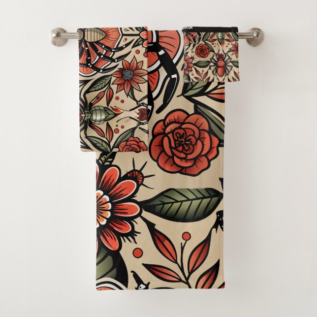 Flash Tattoo Spider Floral Motif personnalisé (En situation)