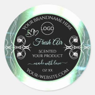 Flashy Light Turquoise Noir Produit Étiquettes Bij