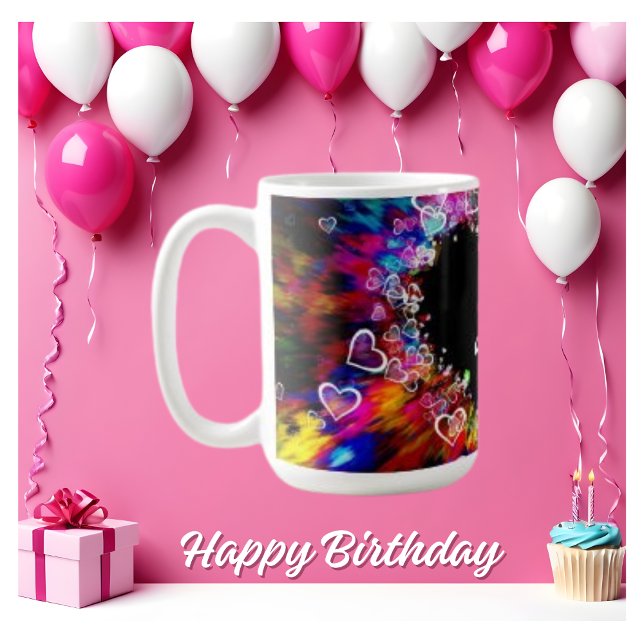Flashy mignon Coeur Design Explosion café Mug (Créateur téléchargé)
