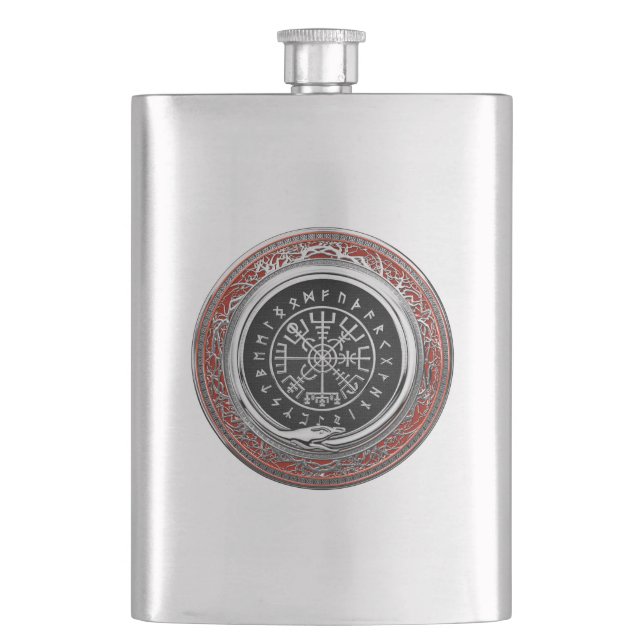Flasque [400] Vegvisir - Viking Silver Magic Runic Compass (devant)