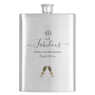 Flasque 40 fabuleux script monogramme de 40e anniversaire