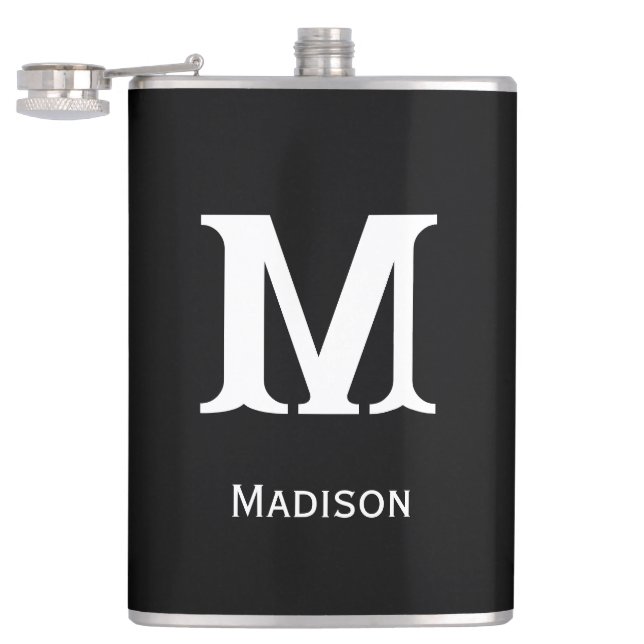 Flasque à bière à monogramme personnalisé (Ouvert)