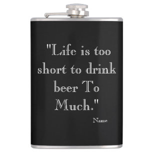 Flasque à bière et vin avec citation amusante