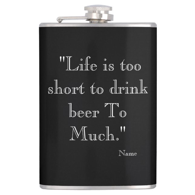 Flasque à bière et vin avec citation amusante (Devant)