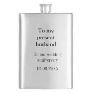 Flasque À mon mari anniversaire de mariage ajoutez nom dat