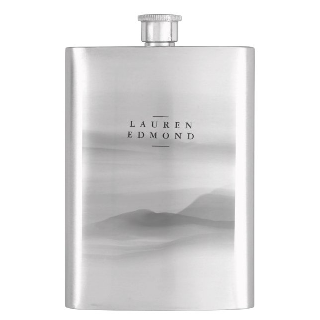 Flasque Abstrait moderne professionnel noir et blanc (devant)