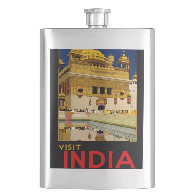 Flasque Affiche de voyage Inde art indien vintage (devant)